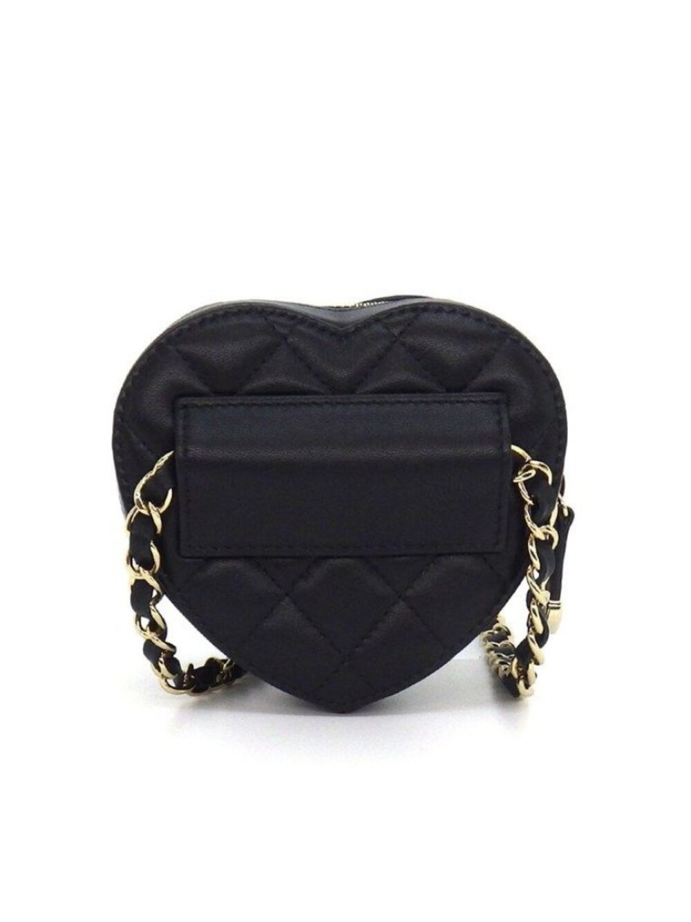 Chanel Shoulder Bag Quilted Heart Chain Onwards Black Bordeaux Lambskin - Picture 2 of 11